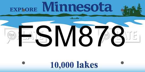FSM878 Minnesota License Plate