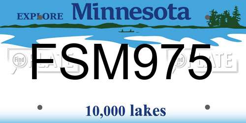 FSM975 Minnesota License Plate