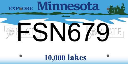 FSN679 Minnesota License Plate