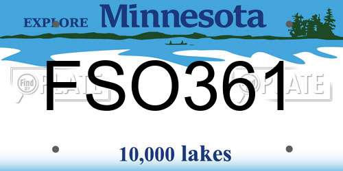 FSO361 Minnesota License Plate