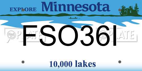 FSO36I Minnesota License Plate