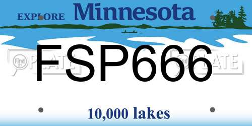 FSP666 Minnesota License Plate
