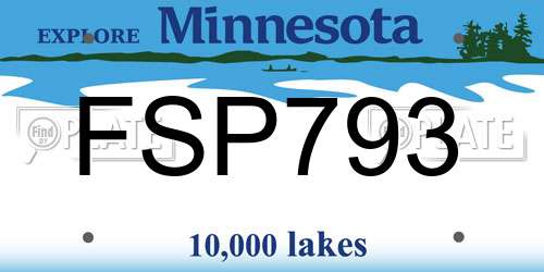 FSP793 Minnesota License Plate