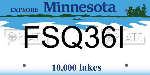 FSQ36I Minnesota License Plate