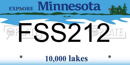 FSS212 Minnesota License Plate