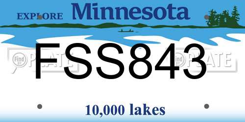 FSS843 Minnesota License Plate