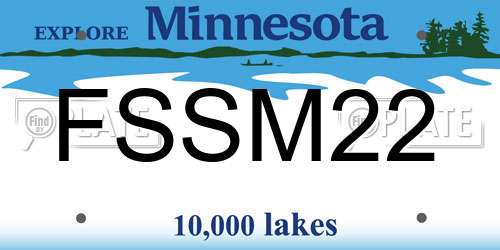 FSSM22 Minnesota License Plate