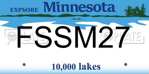 FSSM27 Minnesota License Plate