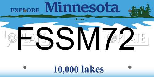 FSSM72 Minnesota License Plate