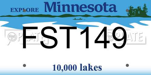 FST149 Minnesota License Plate