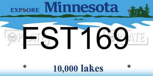 FST169 Minnesota License Plate