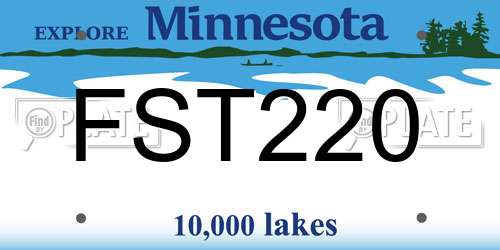 FST220 Minnesota License Plate