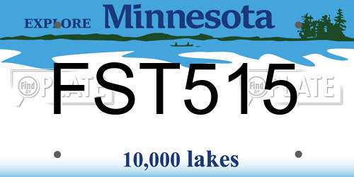 FST515 Minnesota License Plate
