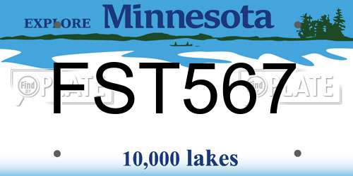 FST567 Minnesota License Plate