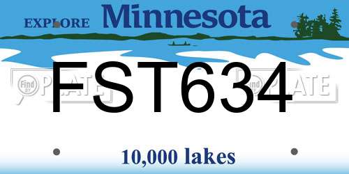 FST634 Minnesota License Plate