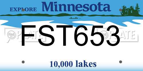 FST653 Minnesota License Plate