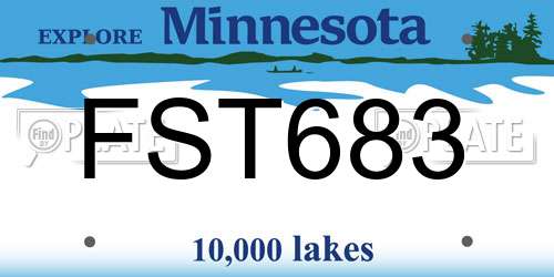 FST683 Minnesota License Plate