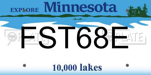 FST68E Minnesota License Plate