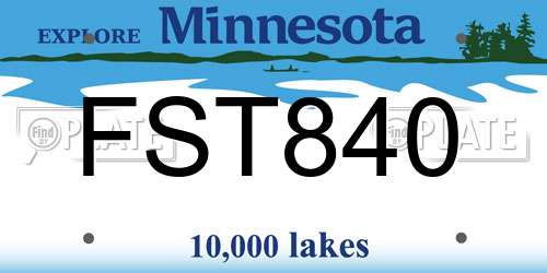 FST840 Minnesota License Plate