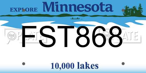 FST868 Minnesota License Plate