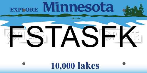 FSTASFK Minnesota License Plate
