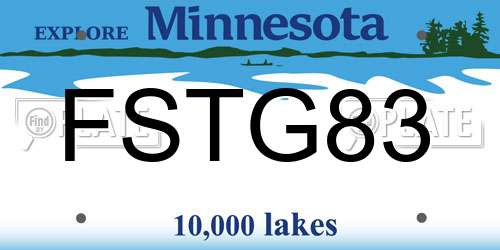 FSTG83 Minnesota License Plate