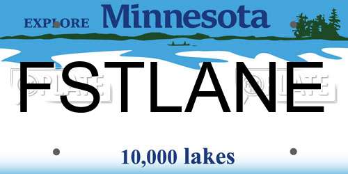 FSTLANE Minnesota License Plate