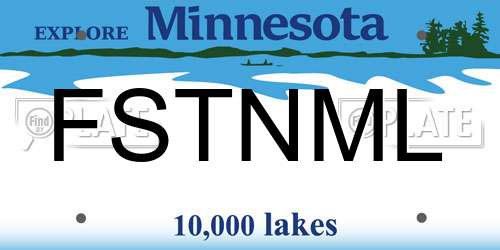FSTNML Minnesota License Plate