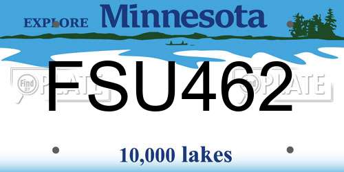 FSU462 Minnesota License Plate