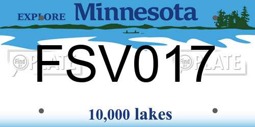 FSV017 Minnesota License Plate
