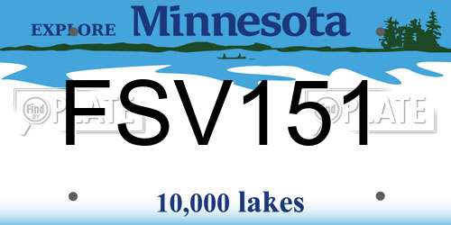 FSV151 Minnesota License Plate