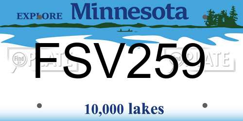 FSV259 Minnesota License Plate