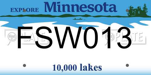 FSW013 Minnesota License Plate