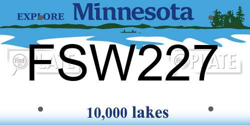 FSW227 Minnesota License Plate