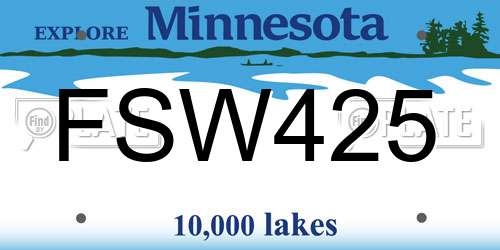 FSW425 Minnesota License Plate