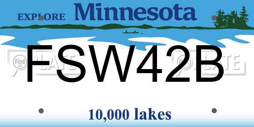 FSW42B Minnesota License Plate