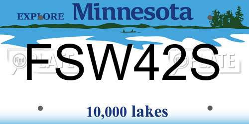 FSW42S Minnesota License Plate