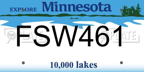 FSW461 Minnesota License Plate