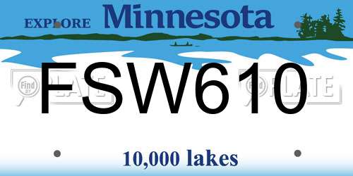 FSW610 Minnesota License Plate