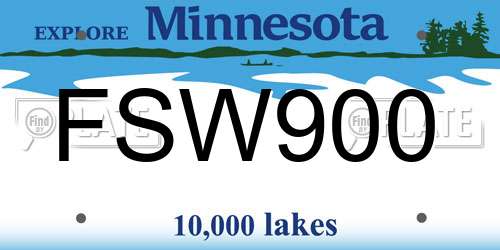 FSW900 Minnesota License Plate