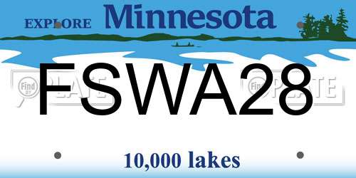 FSWA28 Minnesota License Plate