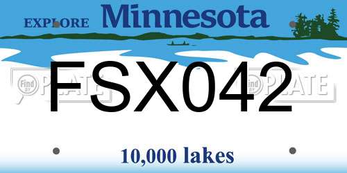 FSX042 Minnesota License Plate