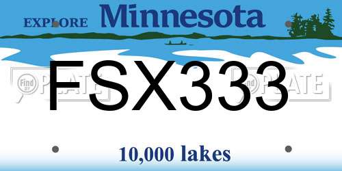 FSX333 Minnesota License Plate
