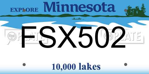 FSX502 Minnesota License Plate