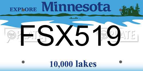 FSX519 Minnesota License Plate