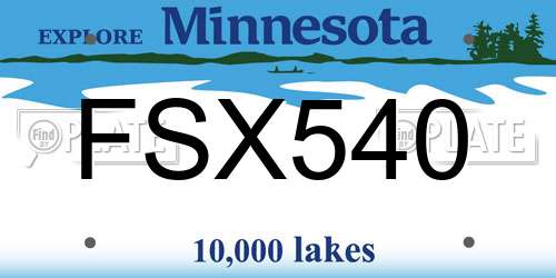 FSX540 Minnesota License Plate