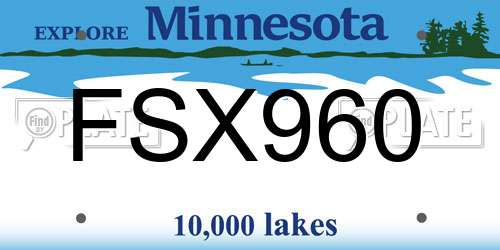FSX960 Minnesota License Plate