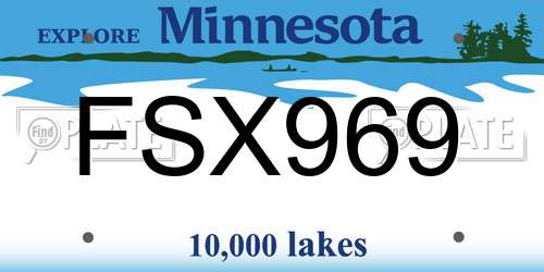 FSX969 Minnesota License Plate