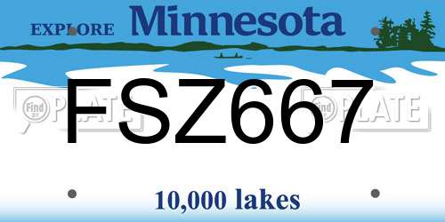 FSZ667 Minnesota License Plate