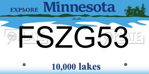 FSZG53 Minnesota License Plate